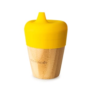 Organic Bamboo Small Cup with Sippy Feeder - Yellow