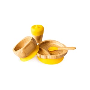 Organic Bamboo Ladybird Tableware Set - Yellow