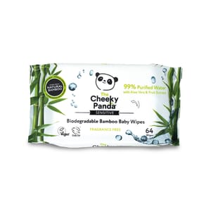 Biodegradable Bamboo Baby Wipes - Sensitive; 64 wipes