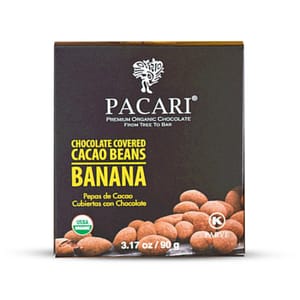 Organic Chocolate Covered Cacao Beans - Banana; 90g