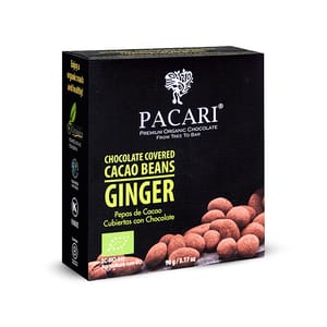 Organic Chocolate Covered Cacao Beans - Ginger; 90g