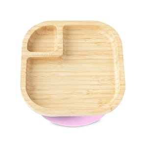 Organic Bamboo Suction Plate - Pink