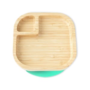 Organic Bamboo Suction Plate - Green