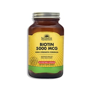Vegetarian Biotin 5000 Mcg - High Strength Form; 100 caps