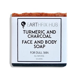 Natural Face & Body Soap - Turmeric & Charcoal; 90g