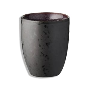 Stoneware Double Wall Mug - Dark Black; Set of 4