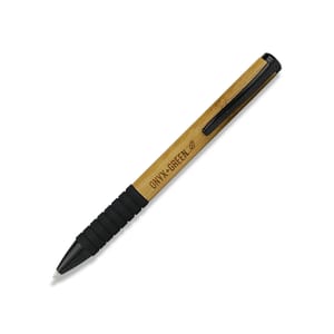 Bamboo Pens with Natural Rubber Grip - Black; Pack of 2