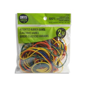 Natural Rubber Bands - Assorted Colors & Sizes; 57g