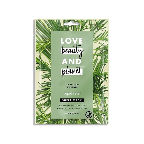 Vegan Sheet Mask Rapid Reset - Tea Tree Oil & Vetiver; 21ml