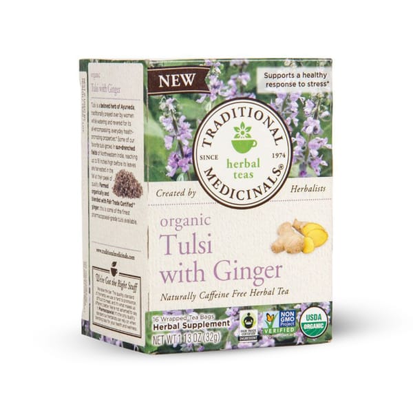 Organic Tulsi & Ginger Tea; 16 Ct