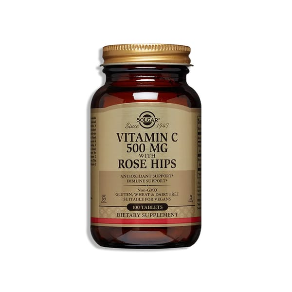 Vegan Vitamin C 500mg with Rose Hips; 100 tabs 