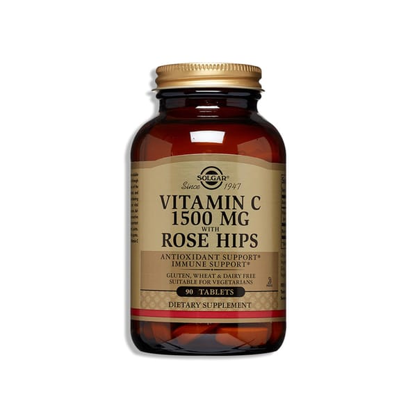 Vegan Vitamin C 1500mg with Rose Hips; 90 tabs  