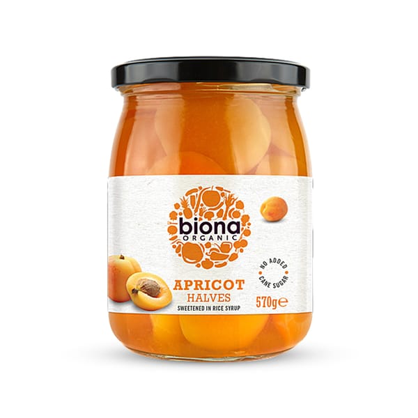 Organic Apricot Halves in Rice Syrup; 570g