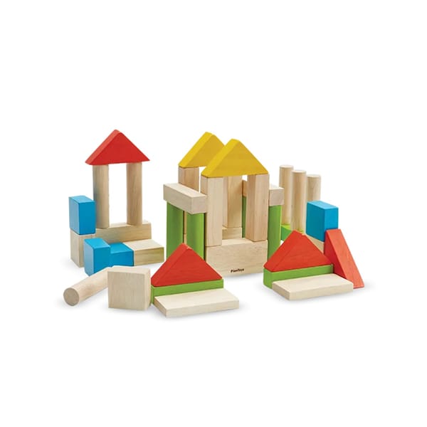 Eco-friendly Wooden 40 Unit Blocks - Colorful