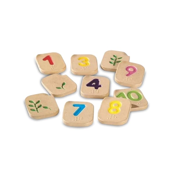 Eco-friendly Wooden  Braille Numbers - 1 to 10