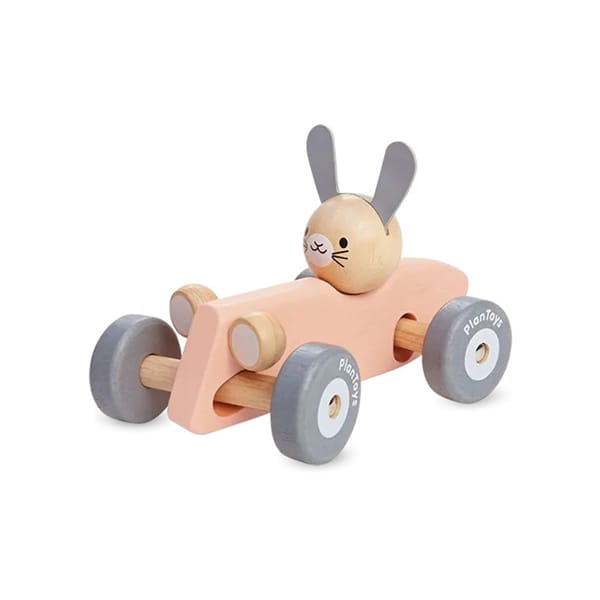 Eco-friendly Wooden Bunny Racing Car