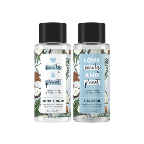 Vegan Shampoo + Conditioner - Coconut Water & Mimosa Flower; 400ml x 2