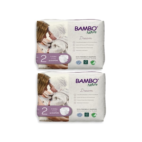 Eco-Friendly Diapers - Size 2 3-6 kg; Value Pack of 64 diapers