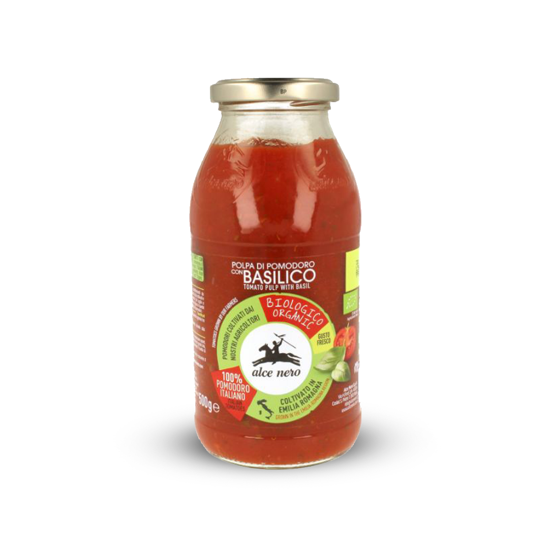 Organic Tomato Pulp with Basil; 500g