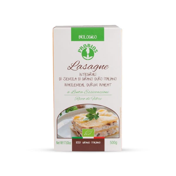 Organic Durum Whole Wheat Lasagne; 500g