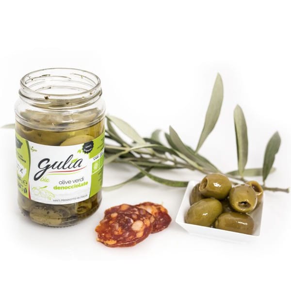 Organic Green Olives in Brine - Pitted; 280g