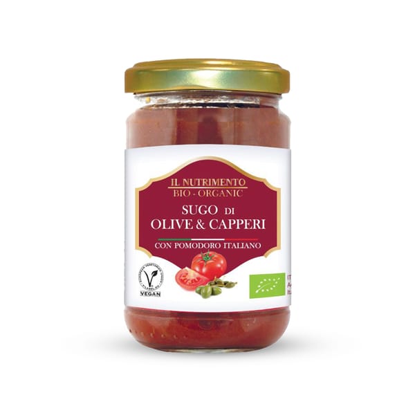 Organic Tomato Sauce with Olives and Capers; 280g 