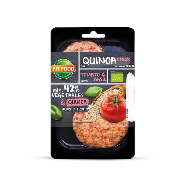 Organic Veggie Quinoa Steak - Tomato & Basilic; 150g
