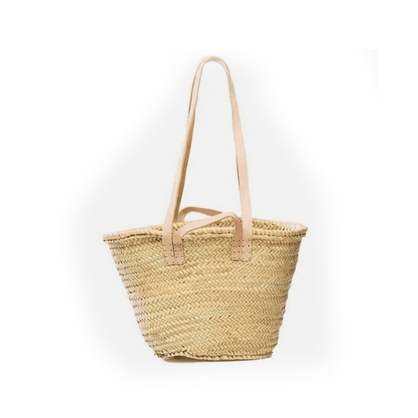 Palm Straw French Market Shopper Beach Basket