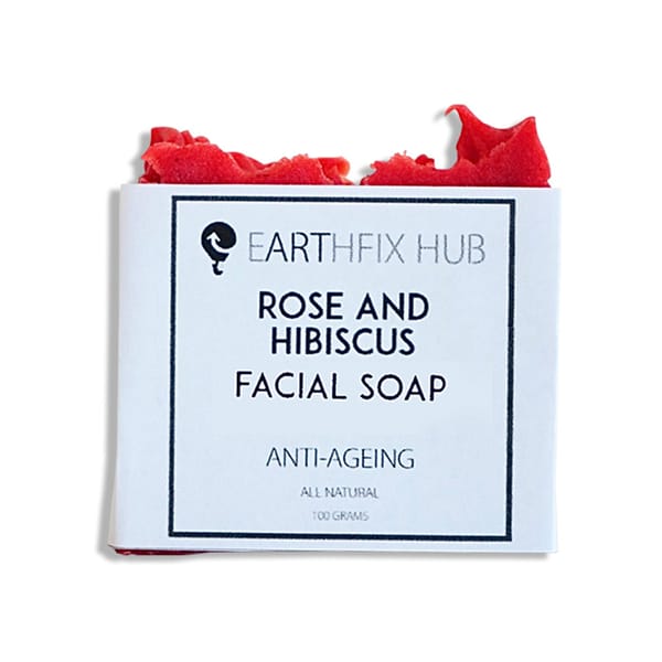 Natural Face & Body Soap - Rose & Hibiscus; 90g
