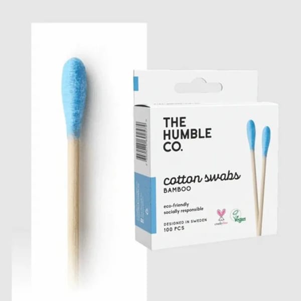 Biodegradable Bamboo Cotton Swabs - Blue; 100 pcs