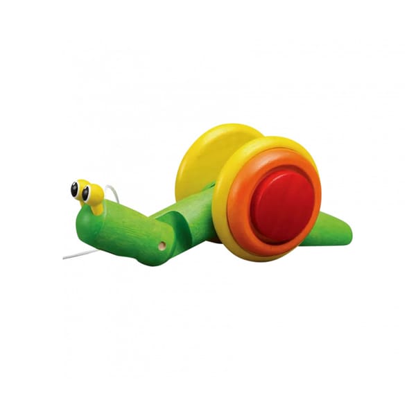 Eco-friendly Wooden Pull-along Snail