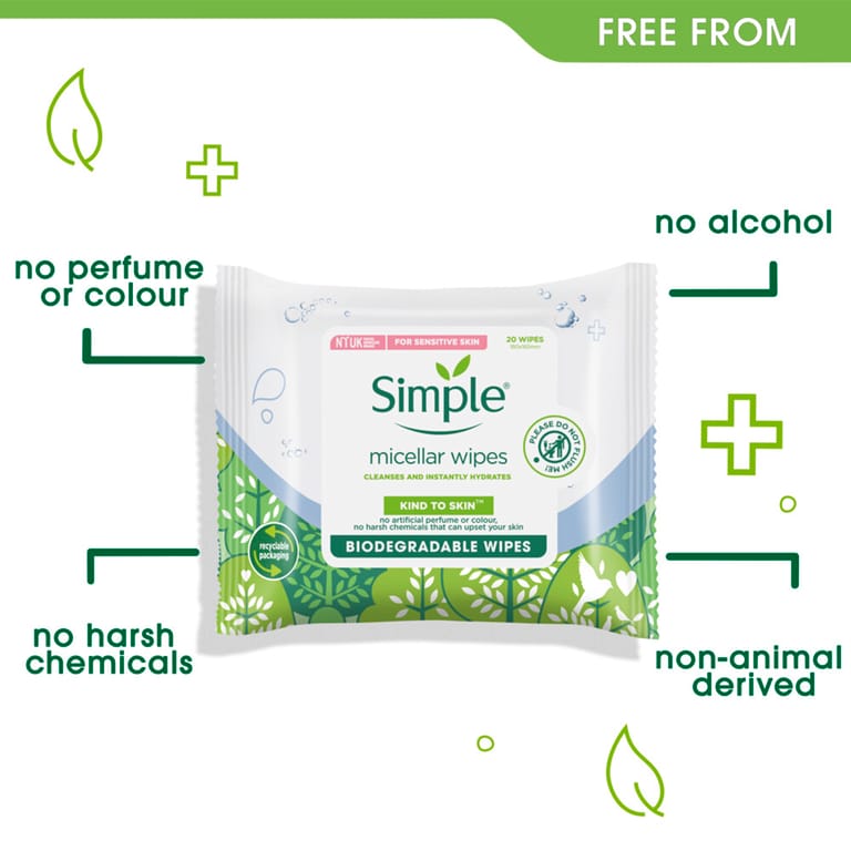 Compostable Micellar Cleansing Wipes - Sensitive; 20pcs